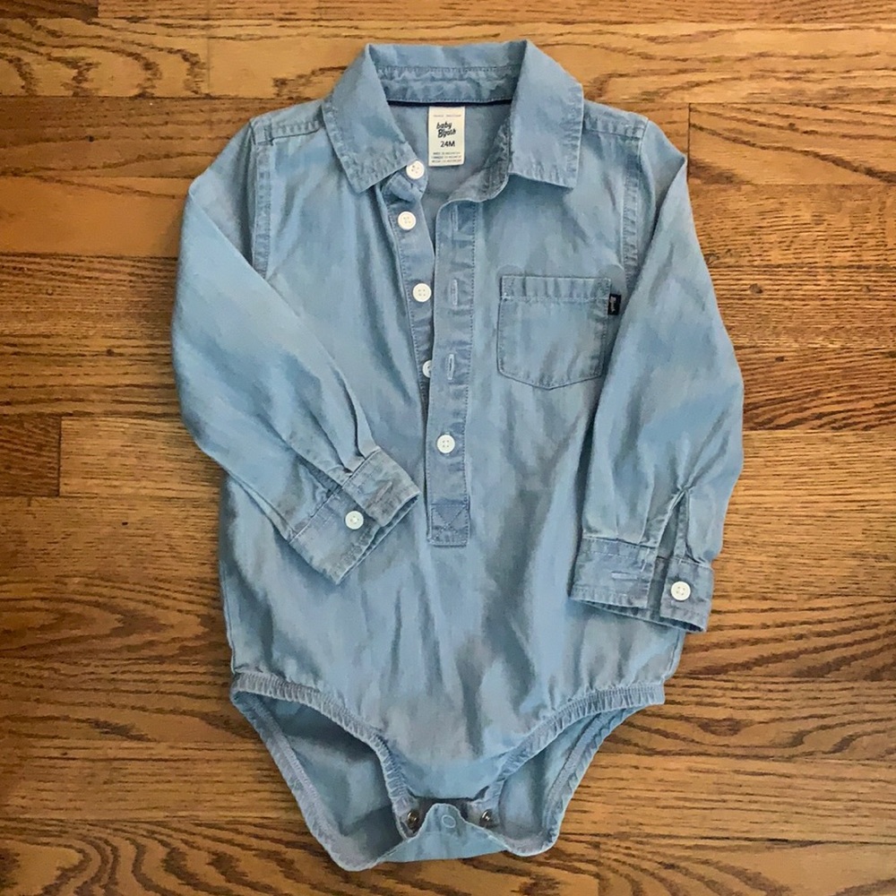 Baby B’gosh denim long sleeve onesie